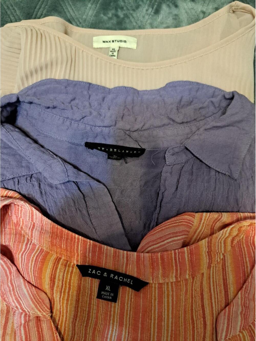 3 Lots Of Zac & Rachel, Max Studio, MP & DEL Top Womens XL Flutter, Short,Sleeve